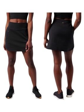ATHLETA Fairway High Rise Golf Skort 16" Black‎ Five Pockets Size medium